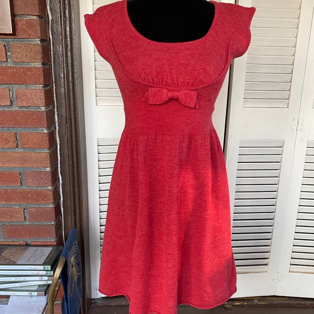 Moth red dress Anthropologie wool small